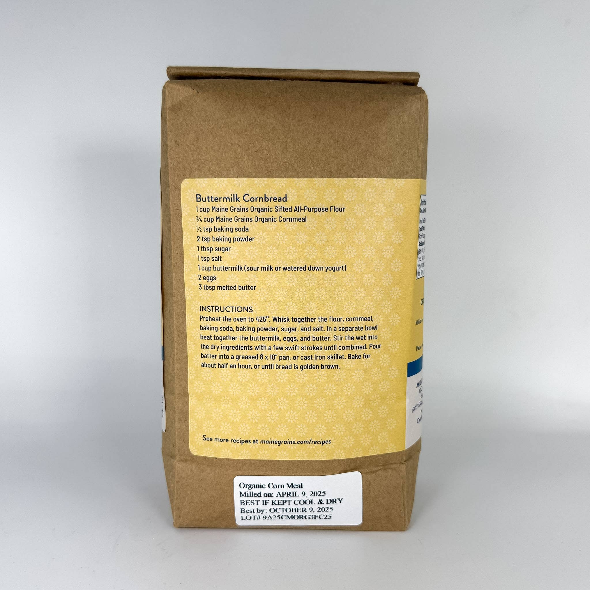 Organic Yellow Flint Cornmeal